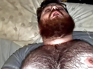 I fuck the hairy fat man's ass until I cum inside